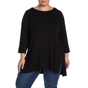 Philosophy Black Tunic Top 3/4 Sleeve in 1X